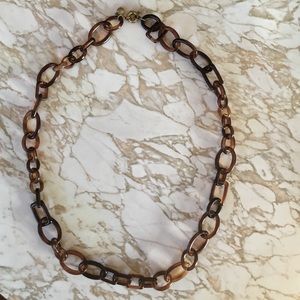 J. Crew Brown Faux Horn Linked Necklace